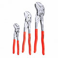 3-Piece Pliers Wrench Set with Forged Steel Nickel Plated Smooth Jaws
