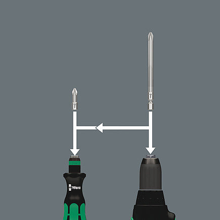 Slotted/Phillips Bitholding Screwdriver Set with Rapidaptor and Integrated Bit Storage