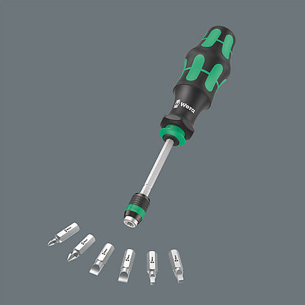 Slotted/Phillips Bitholding Screwdriver Set with Rapidaptor and Integrated Bit Storage