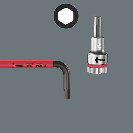 9-Piece Multicolour Metric Hex-Plus L-Key Set with Ballpoint Long Arm