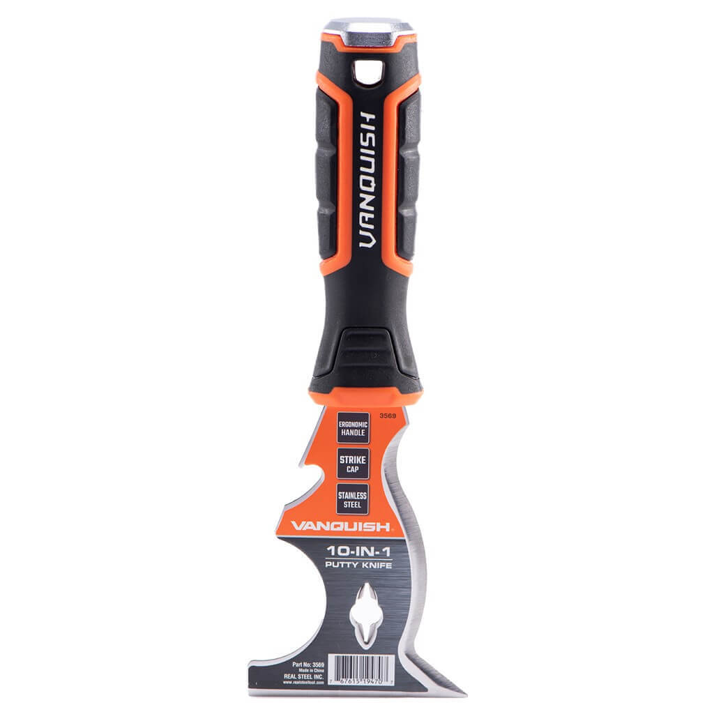 10-in-1 Putty Knife Stainless Steel Scraper with Ergonomic Handle
