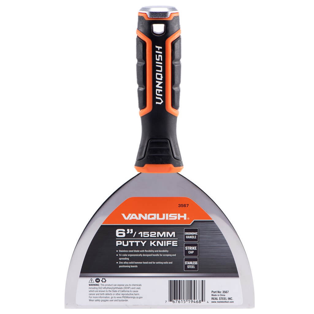 6 in. Stainless Steel Putty Knife with Ergonomic Handle