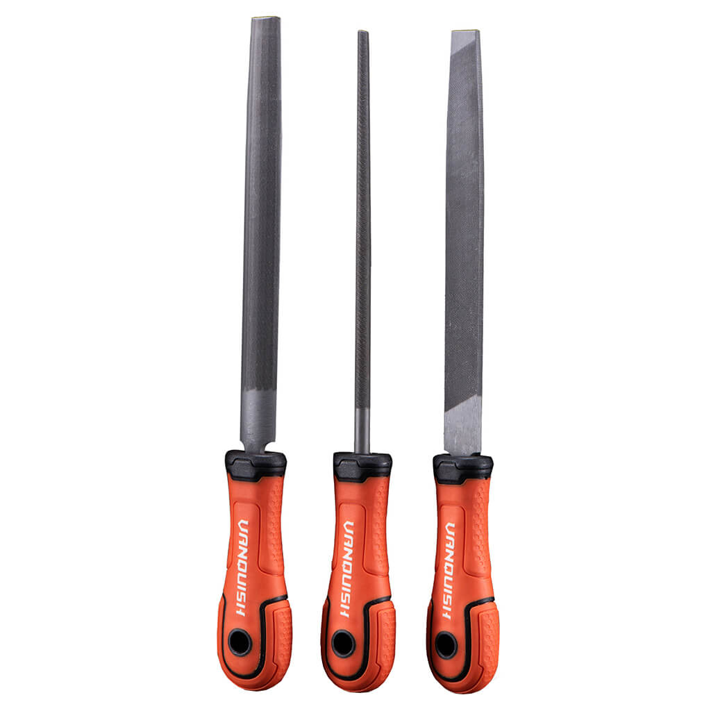 8 in. High-Carbon Steel File Set 3-Piece Round Mill and Half Round