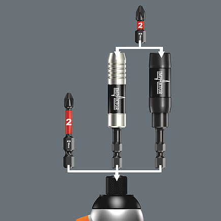 Bit Holder with Retaining Ring and Ring Magnet for Impact Drivers