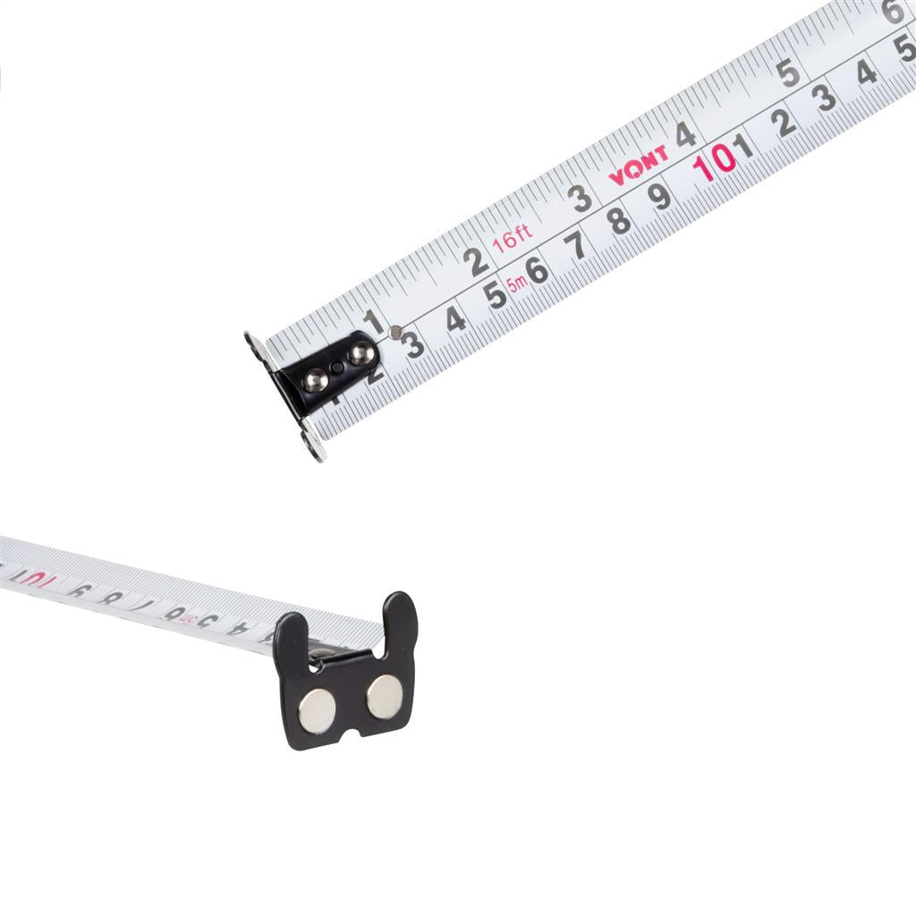 Compact 25ft Retractable Tape Measure with Magnetic Hook and Lock