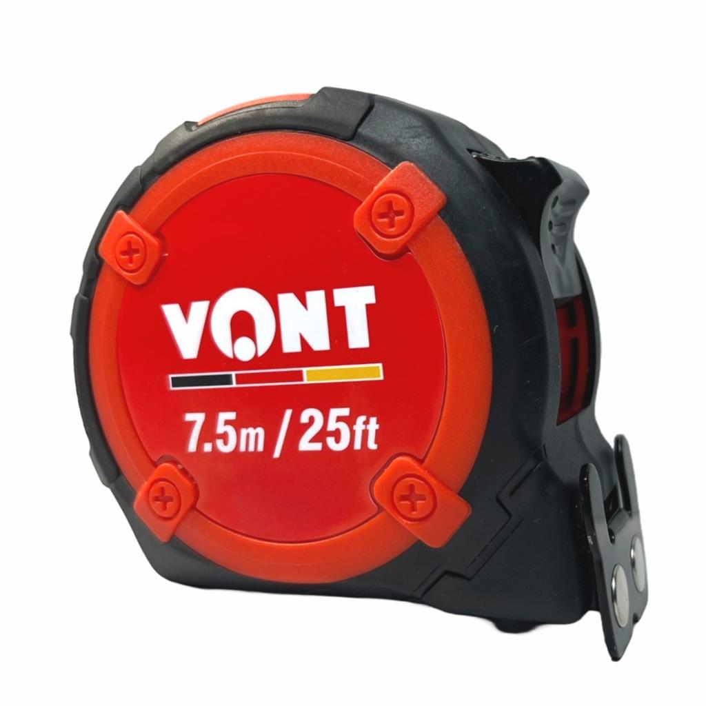 Compact 25ft Retractable Tape Measure with Magnetic Hook and Lock
