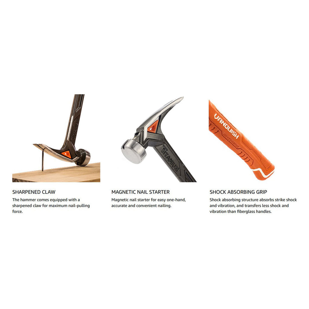 14 oz. Smooth Face Titanium Hammer with Anti-Vibration Grip